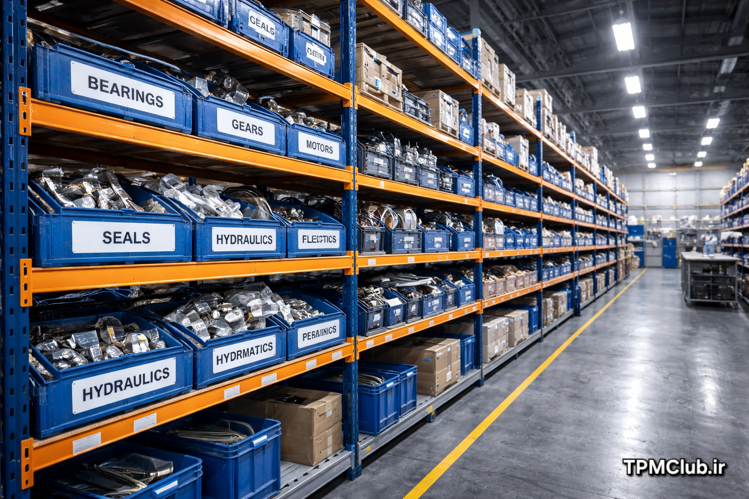 انبار قطعات یدکی تجهیزات صنعتی به صورت سازمانیافته