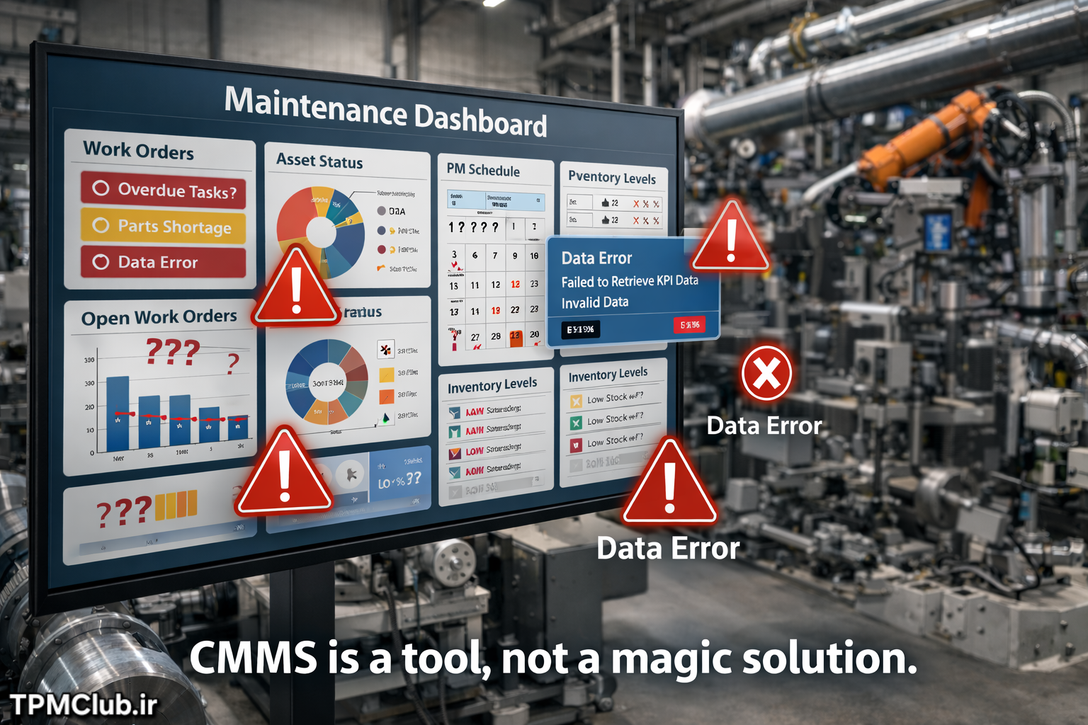 ثبت ناقص داده‌ها در CMMS و تأثیر آن بر تصمیم‌گیری نگهداری