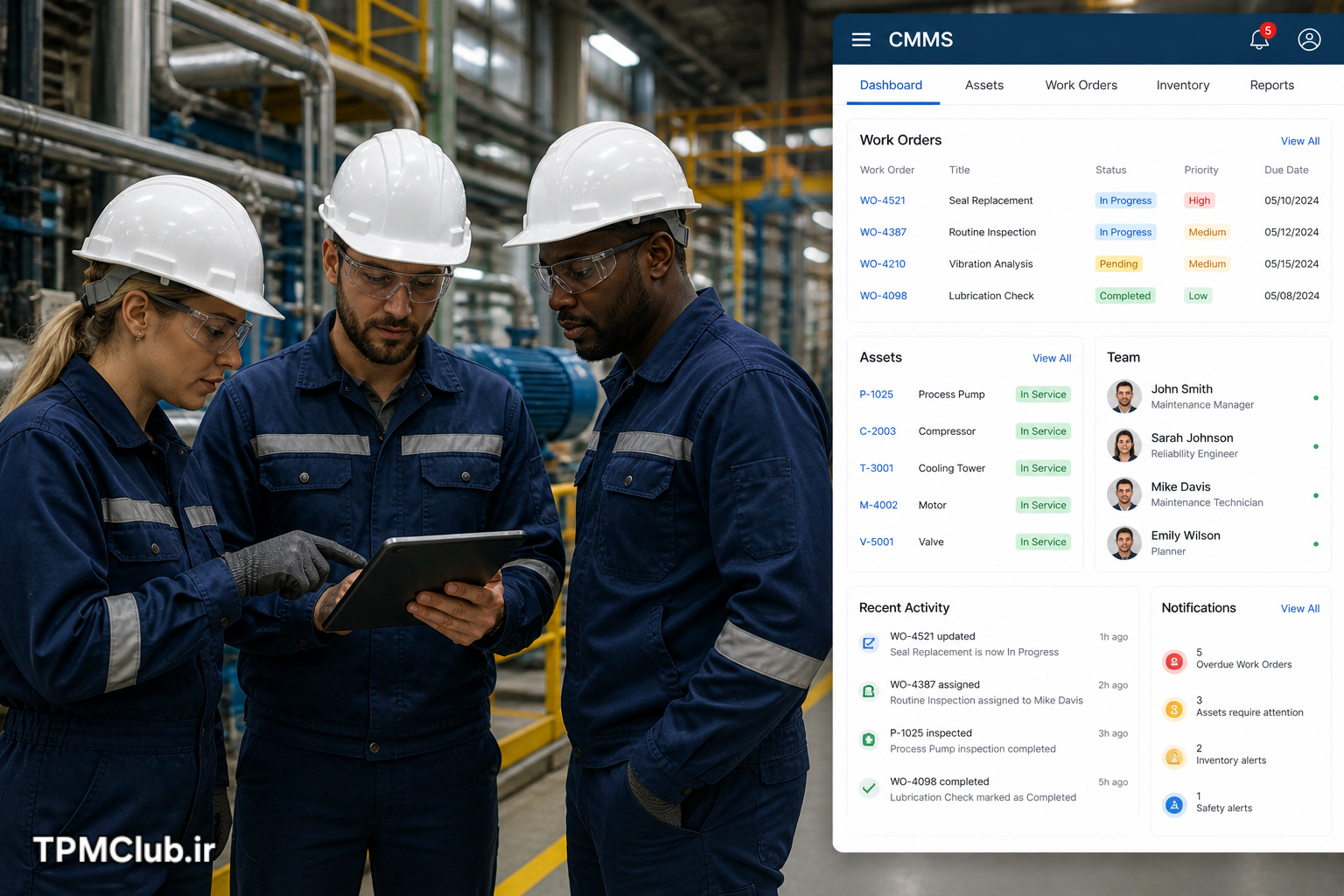 بهبود گردش کار تیم نگهداری و تعمیرات با نرم افزار CMMS و مدیریت سفارش کار