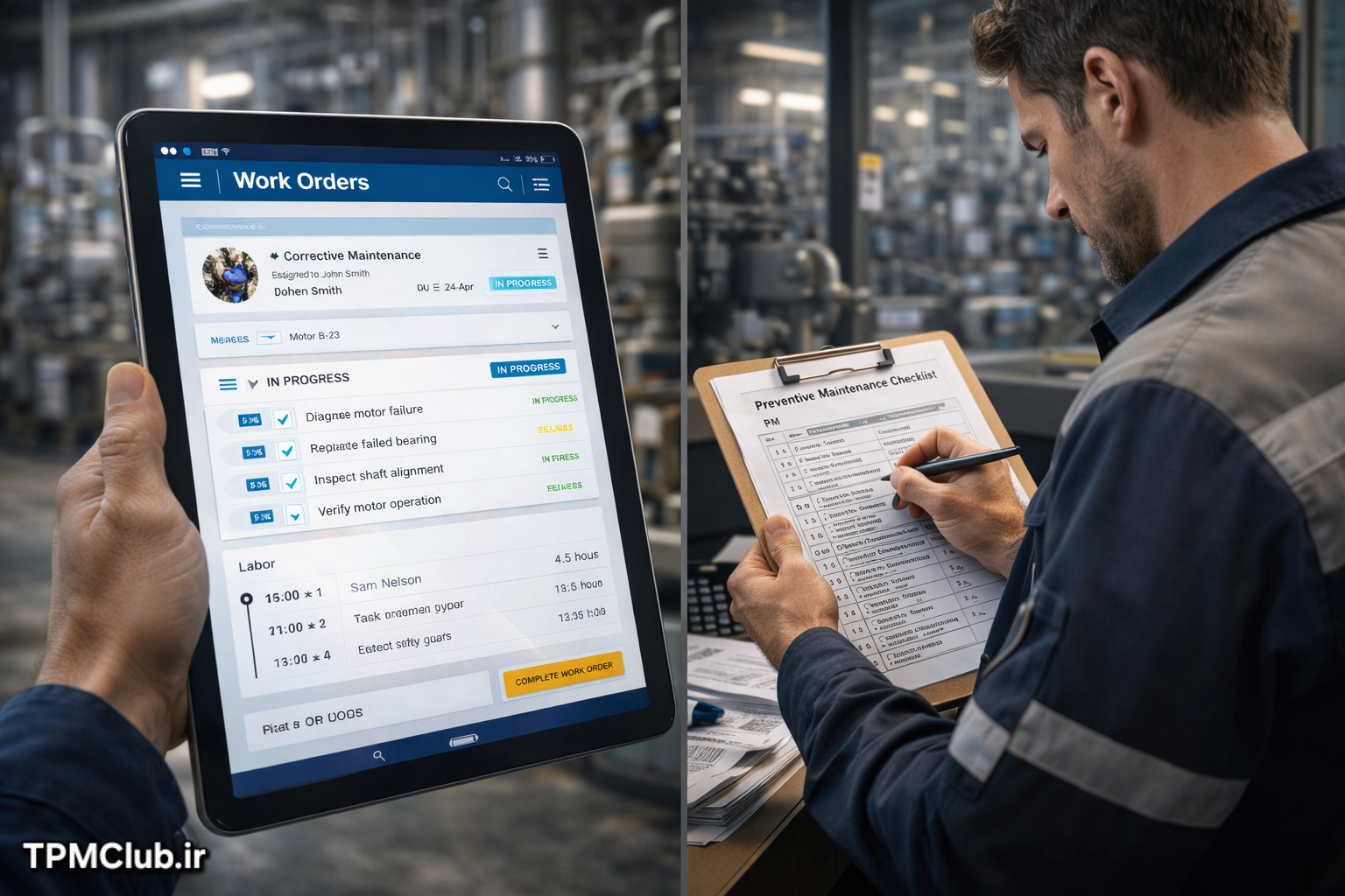 فرم‌های ضروری نگهداری و تعمیرات شامل دستورکار و PM