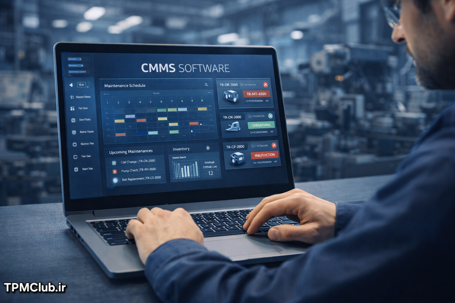 نمایش نرم افزار CMMS برای مدیریت برنامه نگهداری و تعمیرات تجهیزات