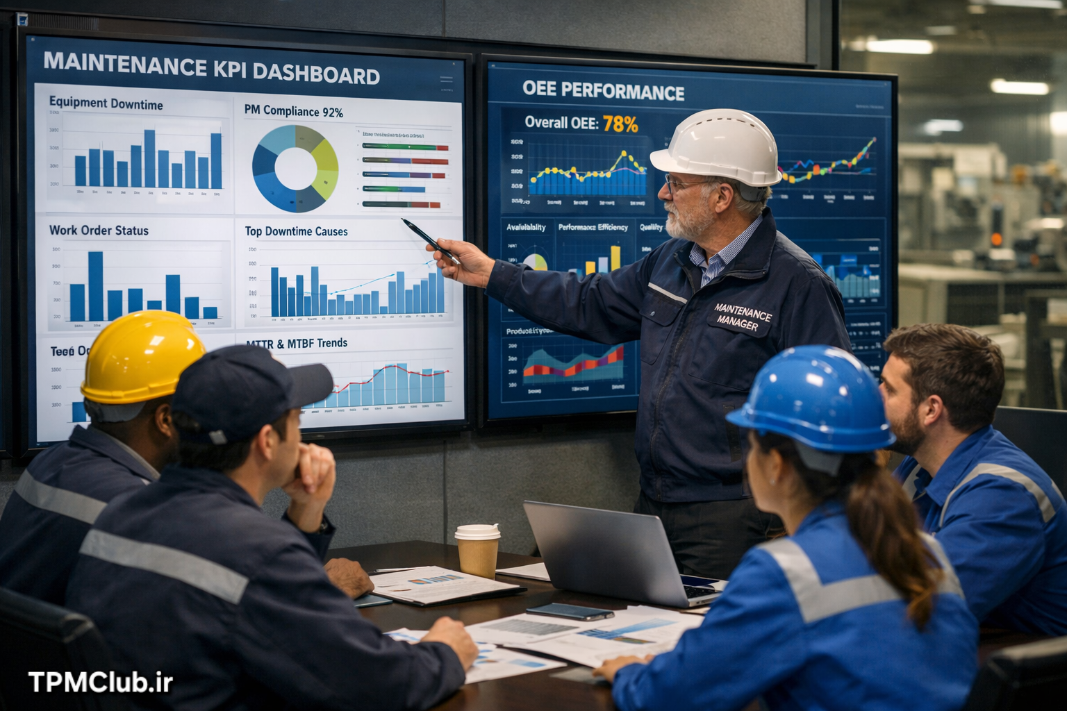 مدیر نت و تیم نگهداری در جلسه بررسی KPIها