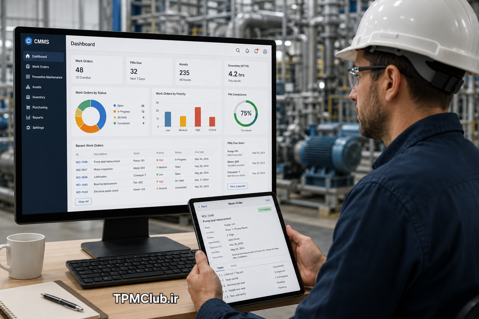 نمایش نرم افزار CMMS برای مدیریت دارایی ها و تعمیرات تجهیزات صنعتی