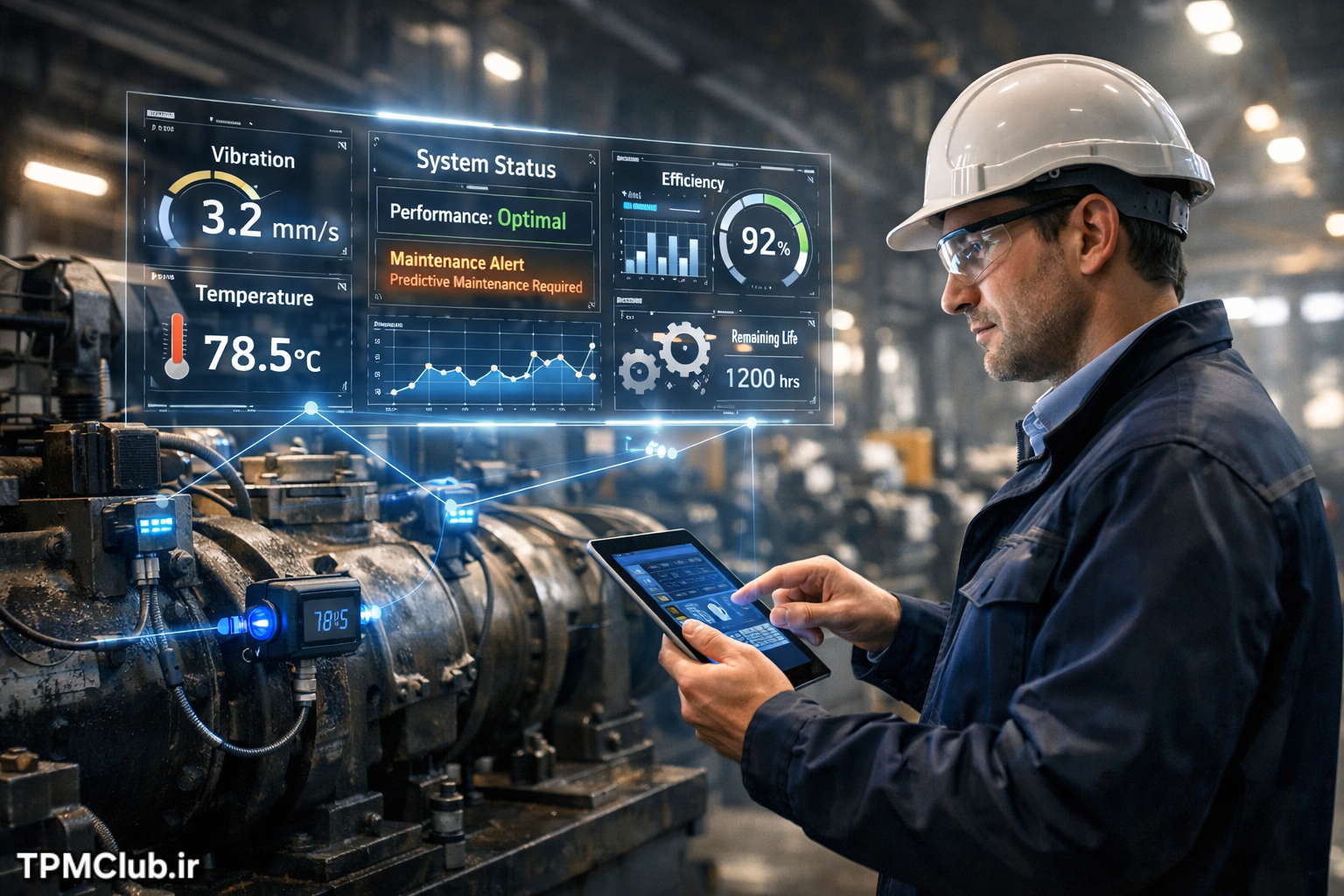 نگهداری و تعمیرات مبتنی بر وضعیت CBM با سنسورهای پایش تجهیزات صنعتی
