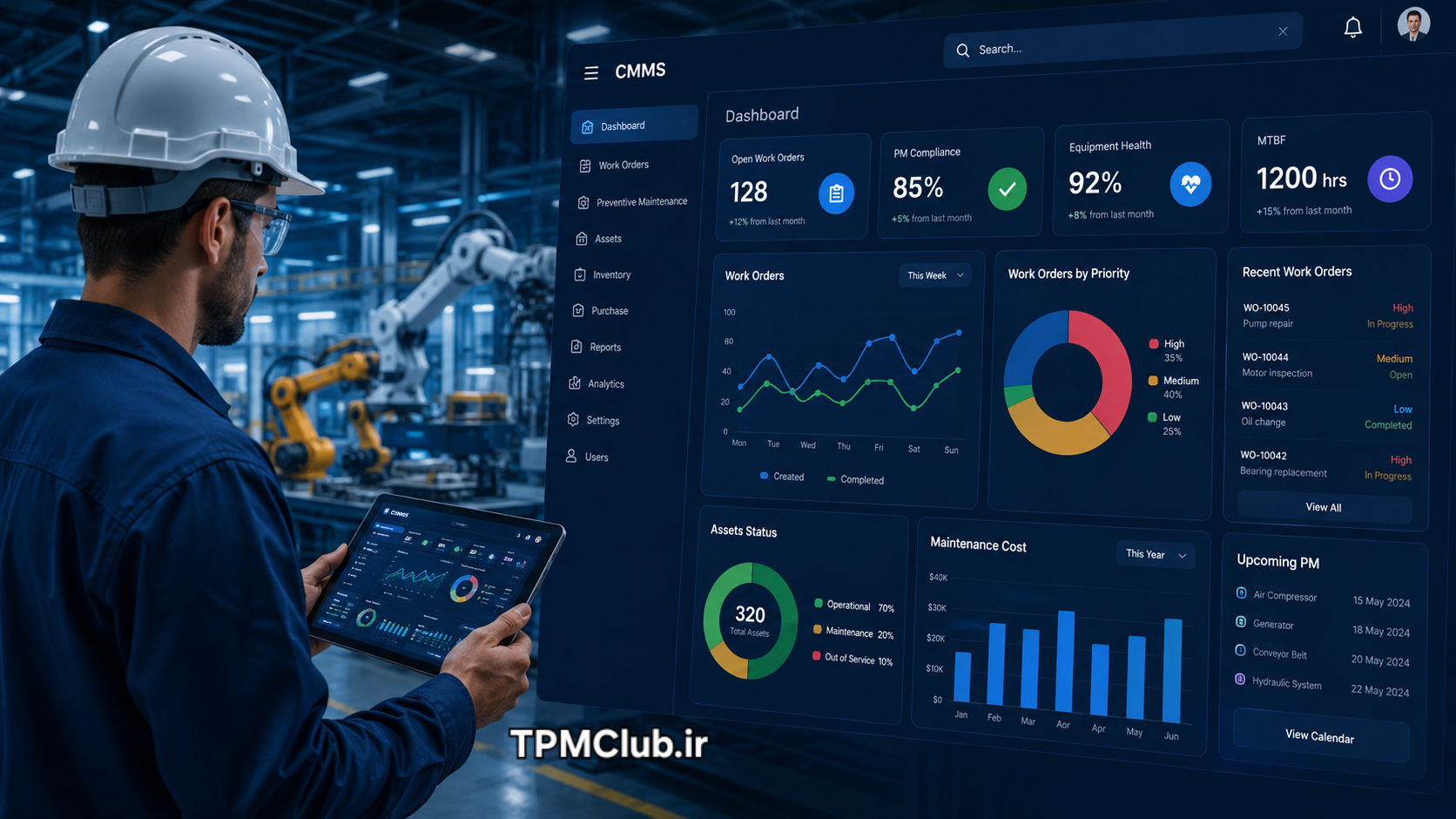 نرم افزار CMMS برای مدیریت نگهداری و تعمیرات تجهیزات صنعتی و برنامهریزی تعمیرات پیشگیرانه