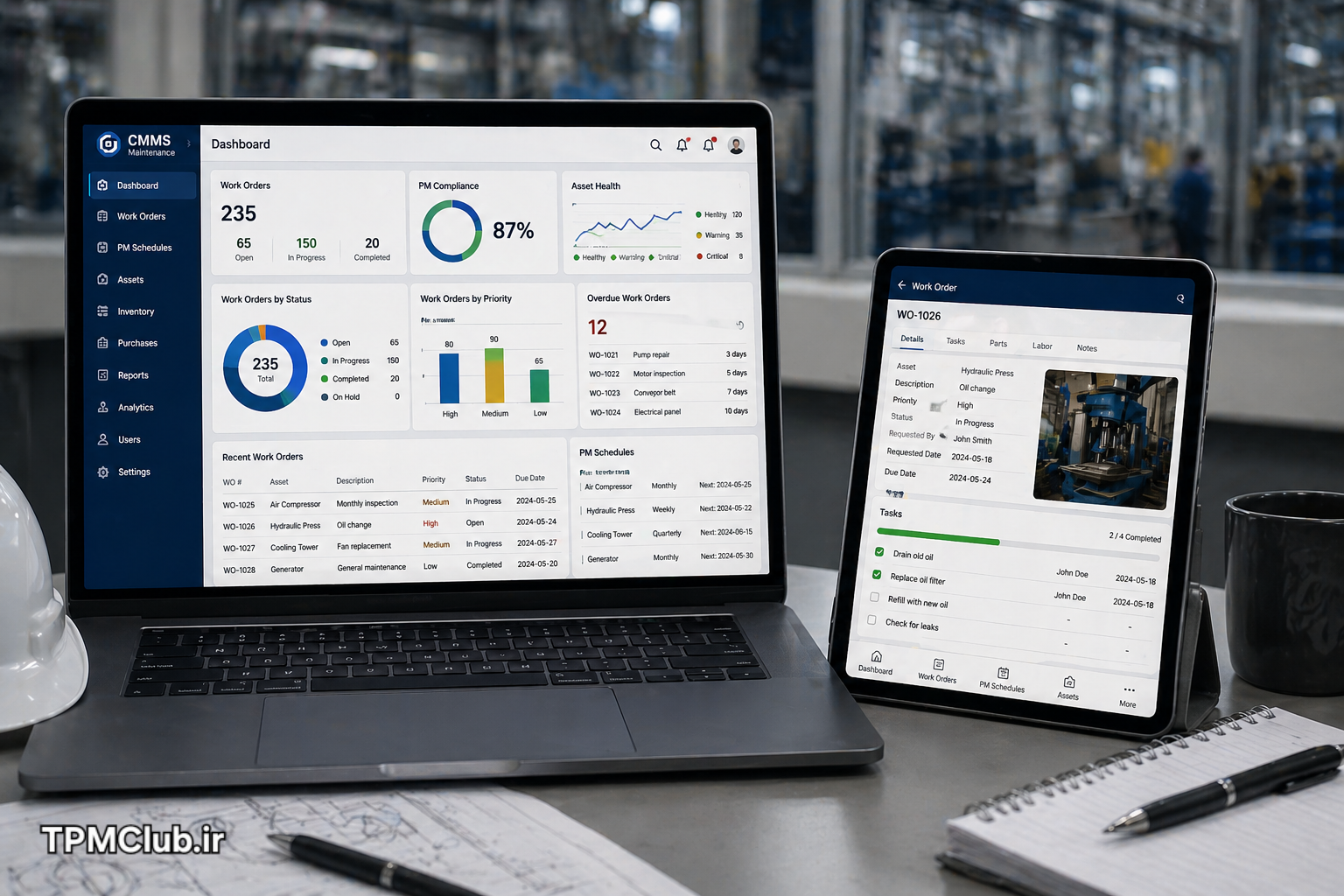 سیستم CMMS برای مدیریت تعمیرات پیشگیرانه و دستور کار تجهیزات صنعتی