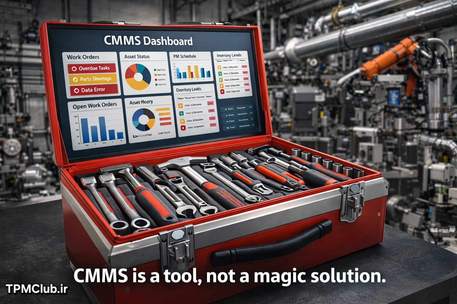 نرم‌افزار CMMS به‌عنوان ابزار مدیریت نگهداری، نه راه‌حل کامل