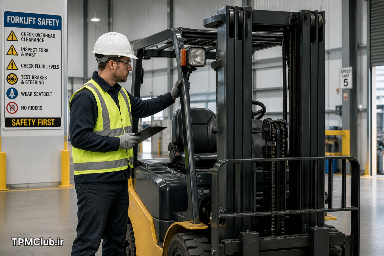 بازرسی ایمنی لیفتراک قبل از شروع کار، چک لیست ایمنی forklift در محیط کار